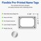 Avery® Printable Adhesive Name Badges, Rectangle, 2-1/3" x 3-3/8", Pre-Printed Metallic Silver Border with Black Snowflakes Design, Matte White, Laser & Inkjet Compatible, 80 Total